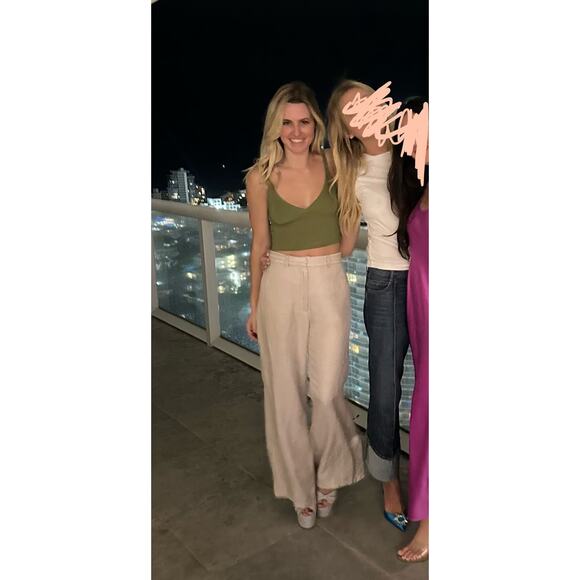 ANNIE BING Off-White Crepe Wide-Leg Lyra Trousers Pants Size 32 - Picture 11 of 11